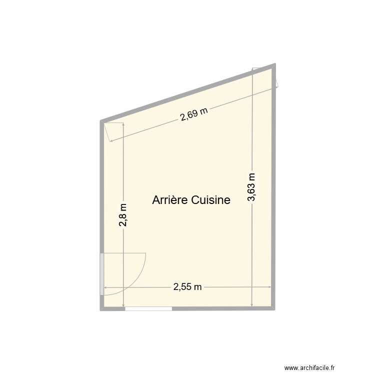 Plan. Plan de 1 pièce et 8 m2