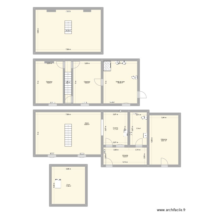 Campagne de rogivaux. Plan de 11 pièces et 200 m2