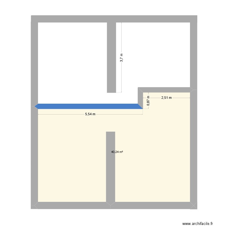 St Alban-Rez de chaussé. Plan de 1 pièce et 40 m2