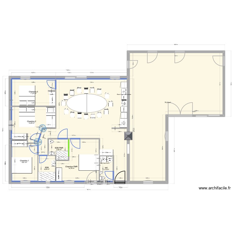 Pontacq new et garage actuel  toit. Plan de 0 pièce et 0 m2