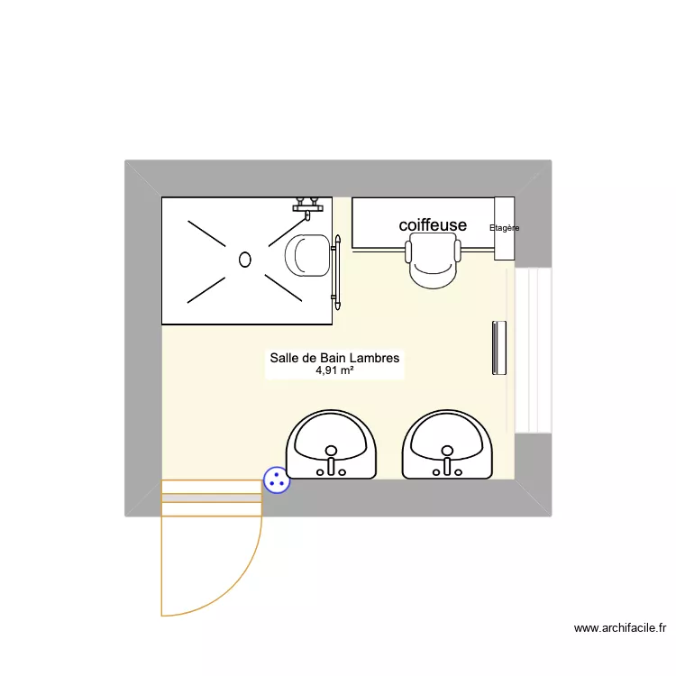 Salle de Bains Lambres. Plan de 1 et 5 m² Salle de Bains Lambres. Plan de 1 et 5 m²