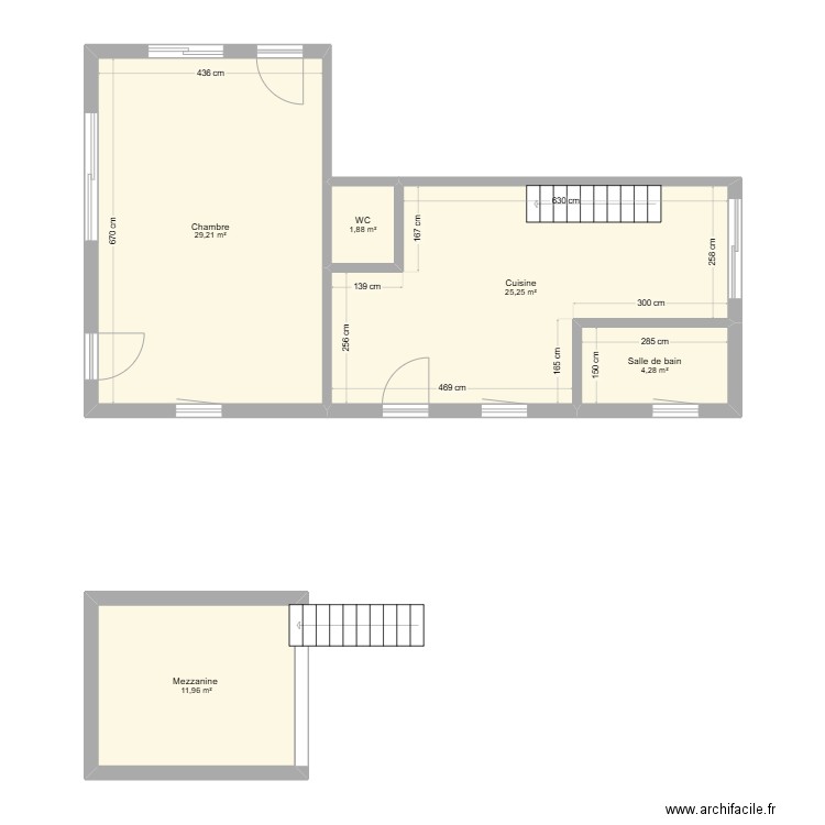 MARCEL LIONEL. Plan de 5 pièces et 73 m2