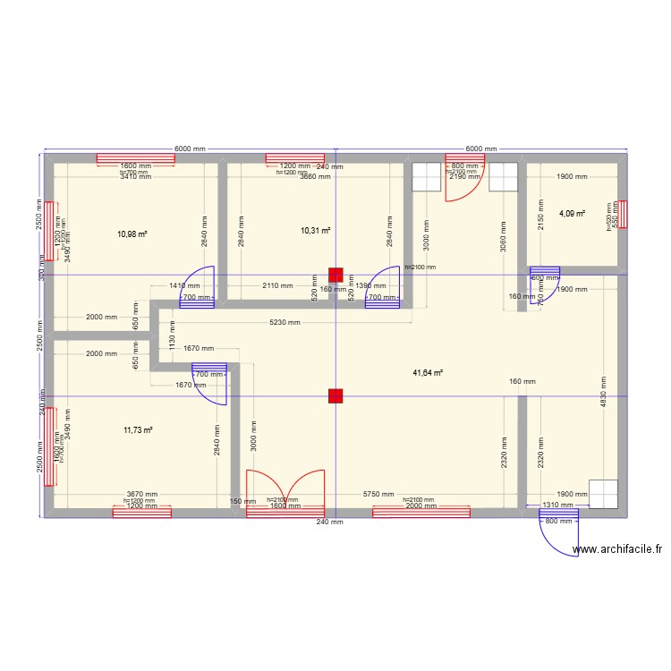 ЕК Солнечногорск 90. Plan de 5 pièces et 79 m2