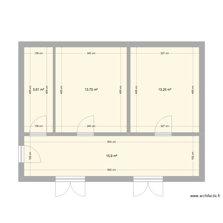 SOUS SOL NEW. Plan de 4 pièces et 49 m2