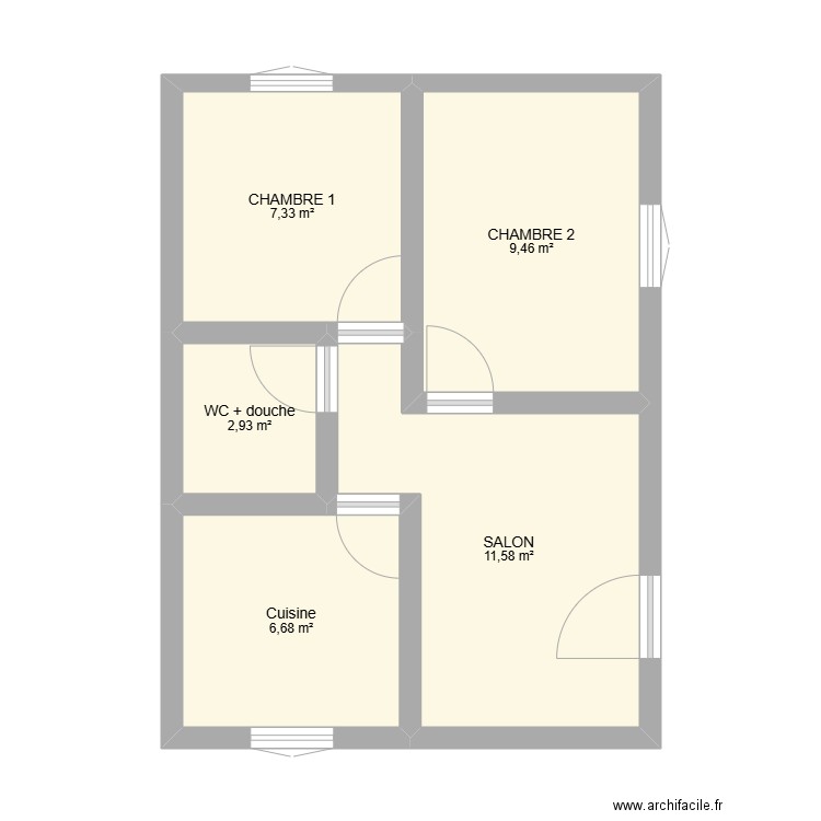 ETAPE 02. Plan de 5 pièces et 38 m2