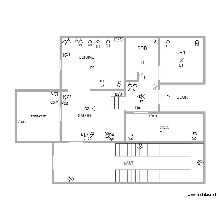 HICHAM2. Plan de 5 pièces et 57 m2