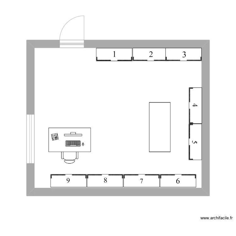 Bureau Archiviste. Plan de 