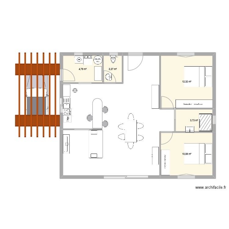plan1. Plan de 5 pièces et 33 m2