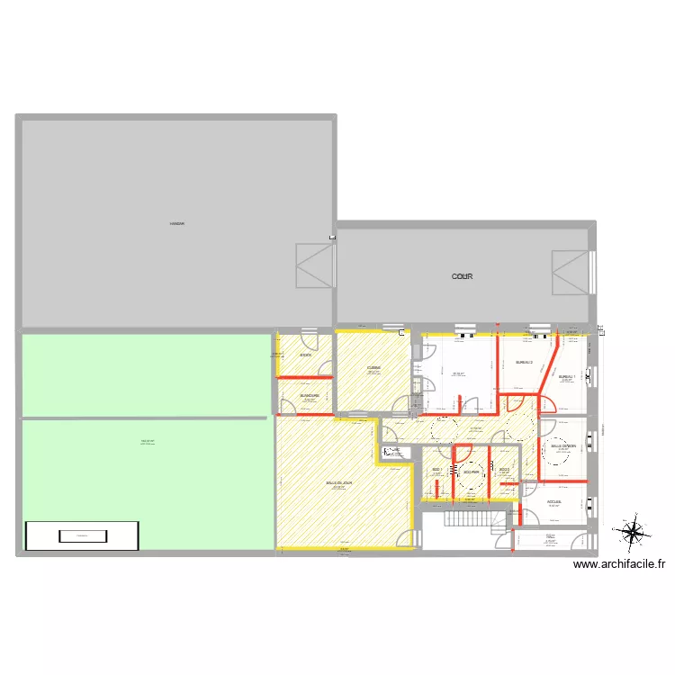CLOIX PLAN RDC PLAQUISTERIE V3. Plan de 25  et 606 m²
