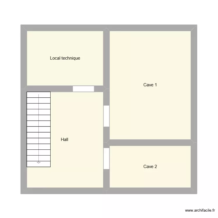 sous-sol. Plan de 4 Pièces et 42 m²