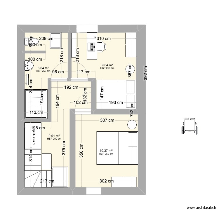 etage. Plan de 0 pièce et 0 m2