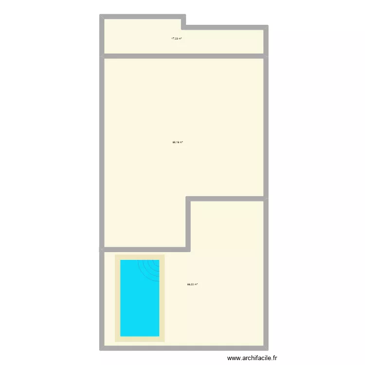200m. Plan de 3  et 181 m²