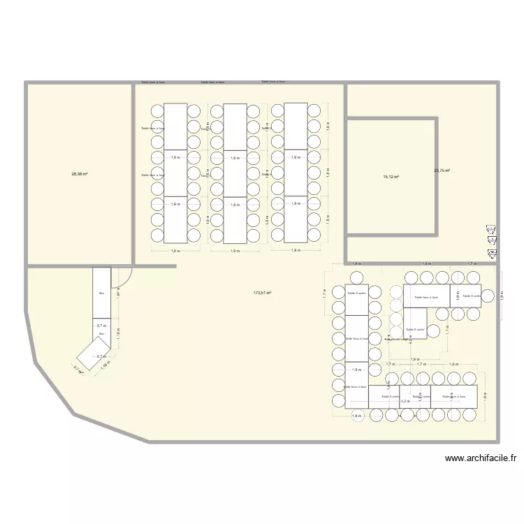 MARIAGE. Plan de 4  et 241 m²