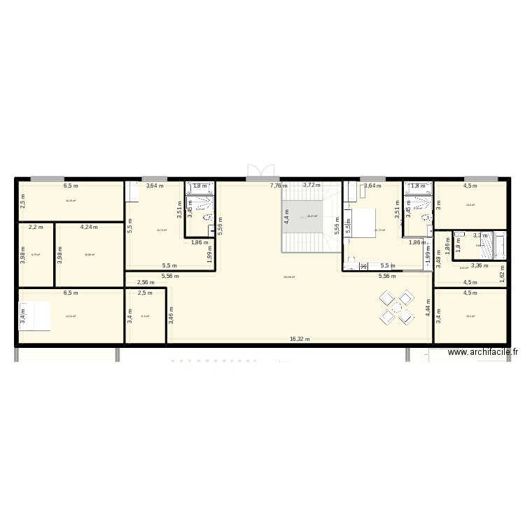 House Builder 2 Floor. Plan de 32 pièces et 756 m2