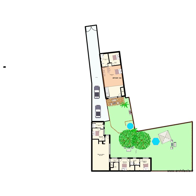 SANZ. Plan de 16 pièces et 568 m2
