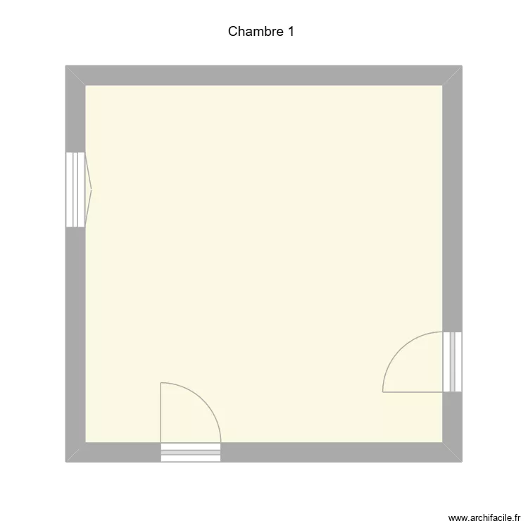 Chambre 1 St Junien. Plan de 1  et 23 m²