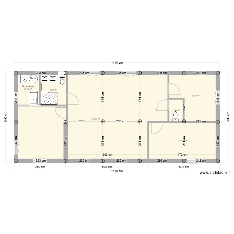 plans chalet 1.0. Plan de 6 pièces et 80 m2