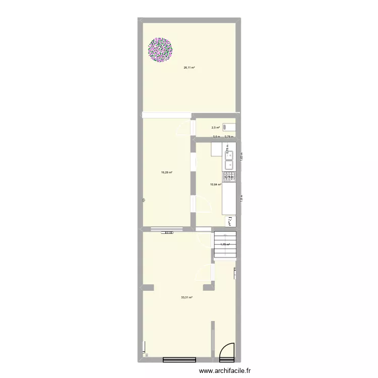 Le figuier-TRAVAUX-1. Plan de 6  et 91 m²