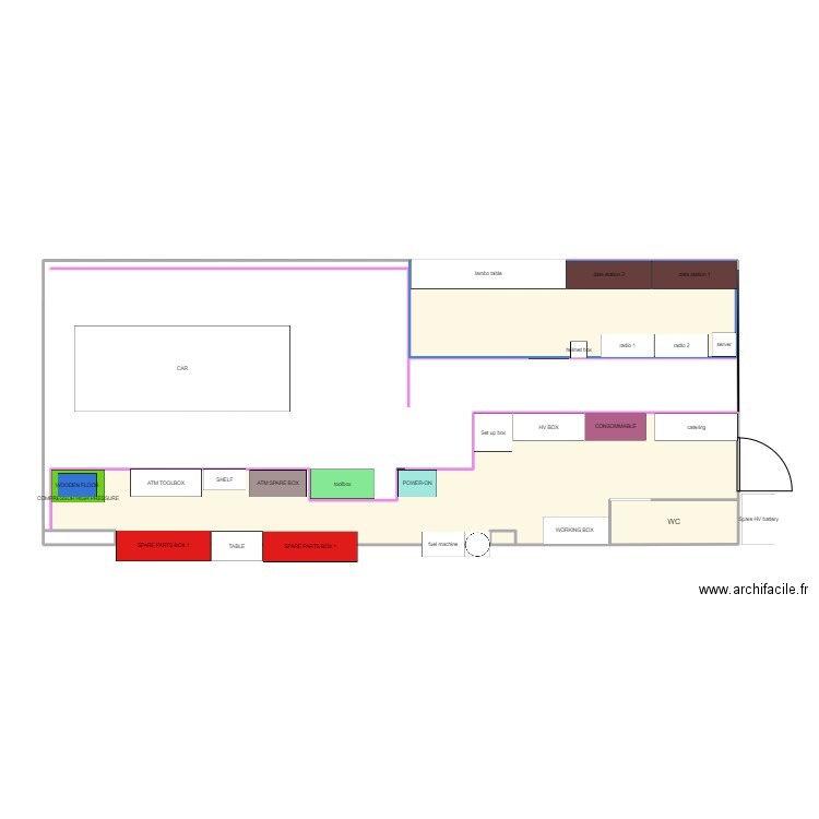 imola garage V2. Plan de 3 pièces et 50 m2