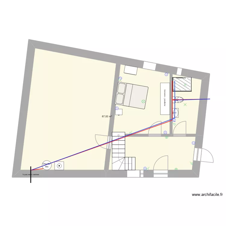 Capdrot plan second oeuvre sauvegarde 1. Plan de 1 Pièce et 68 m²