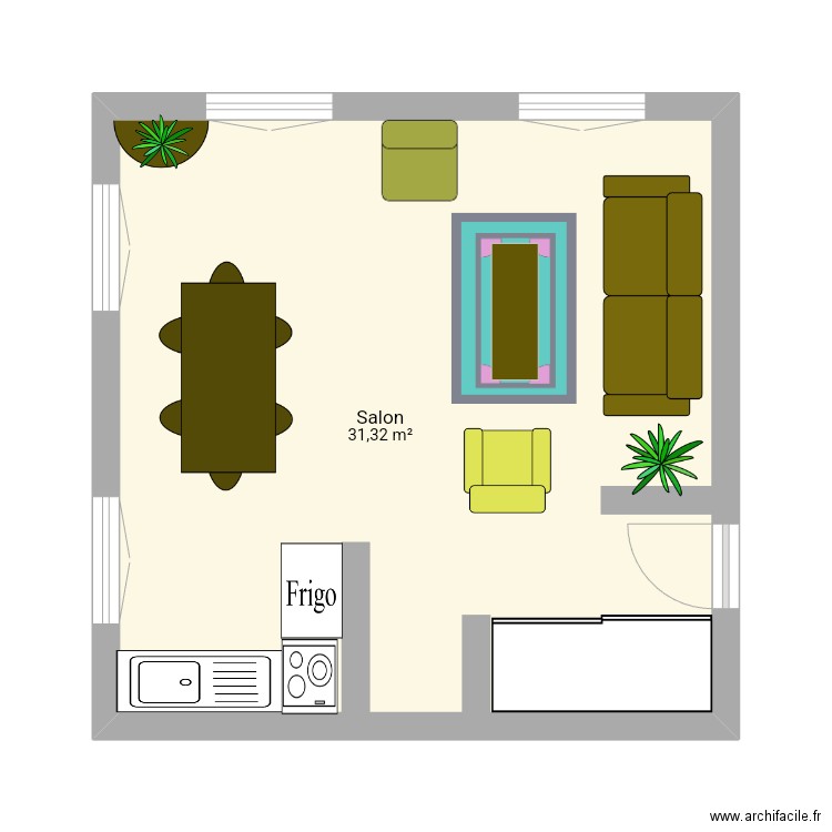La Colle. Plan de 1 pièce et 31 m2