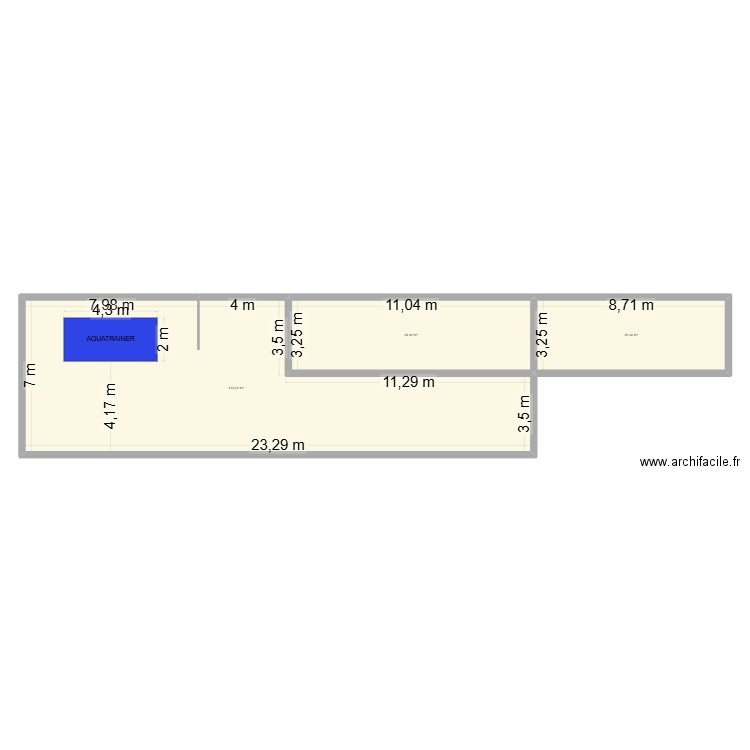 rghrte. Plan de 3 pièces et 188 m2