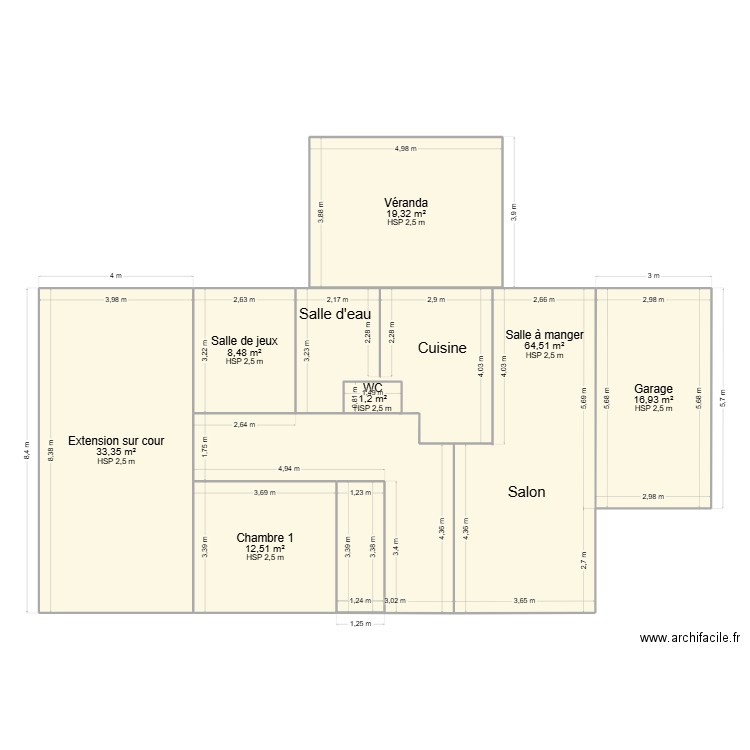 HEROUX. Plan de 7 pièces et 158 m2