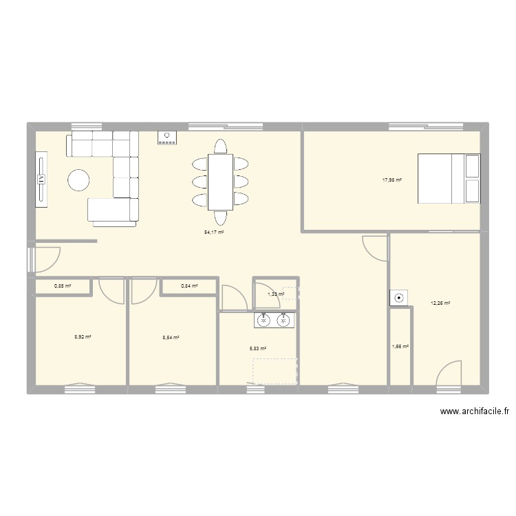 Maison Marsaneix. Plan de 10 pièces et 112 m2