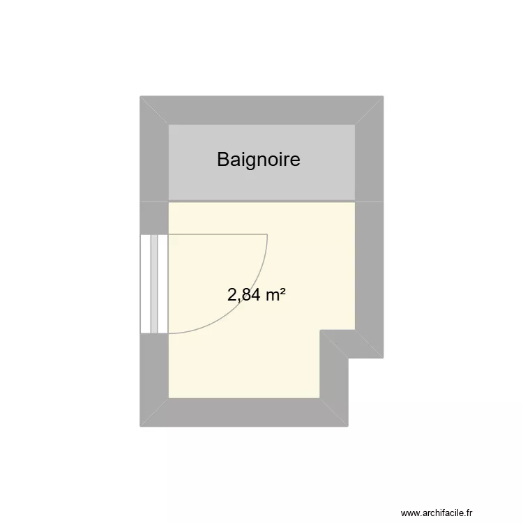 SDB. Plan de 2  et 4 m²
