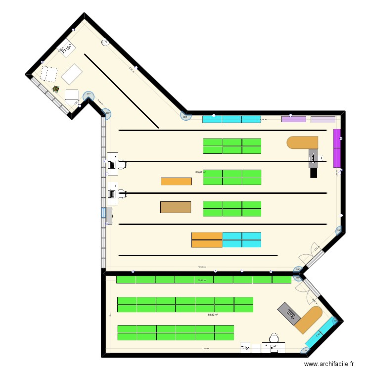 plan à côté 80m2. Plan de 2 pièces et 249 m2