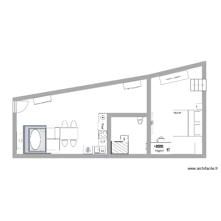 maisonap. Plan de 1  et 20 m²
