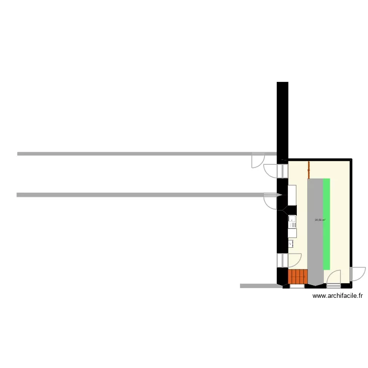 Traite. Plan de 1  et 21 m²