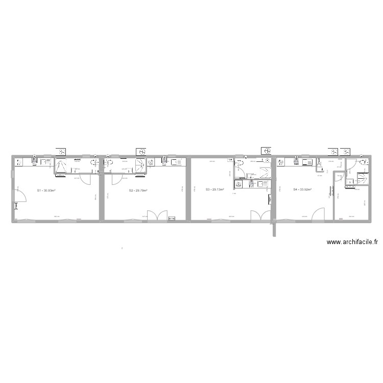 Studios Equipements EDF. Plan de 7 pièces et 123 m2