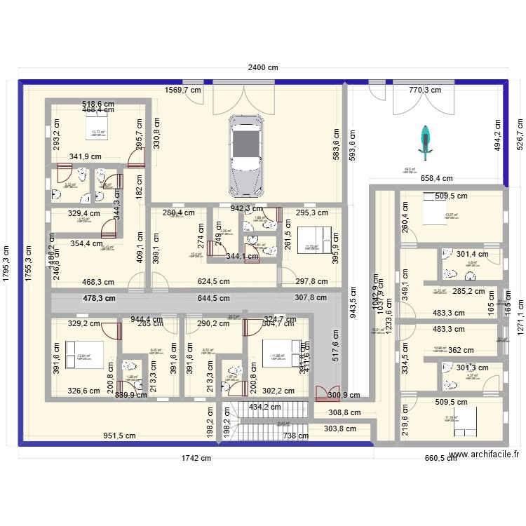 plan appt alepe 1. Plan de 29 pièces et 366 m2