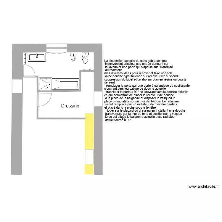 SDB Sermaise Etat actuel et possibilités. Plan de SDB Sermaise Etat actuel et possibilités. Plan de