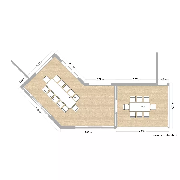 COUSSEAU 3. Plan de 2 Pièces et 47 m²