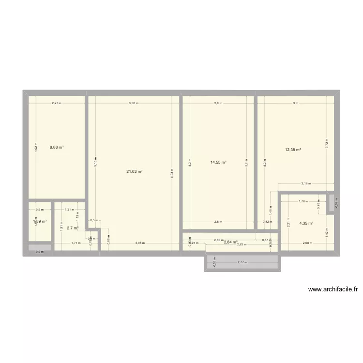 VAUDEVILLE. Plan de 12  et 80 m²