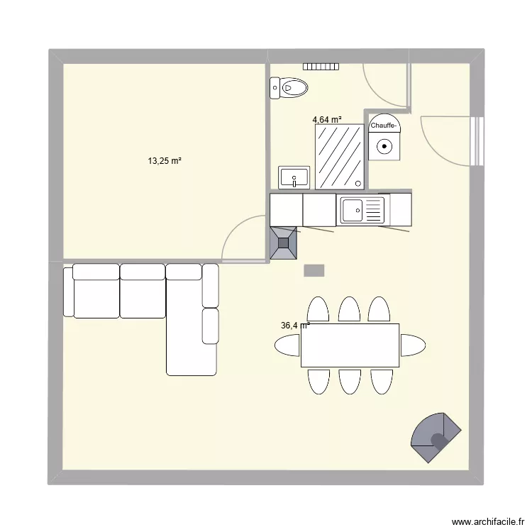 appart. Plan de 3  et 54 m²