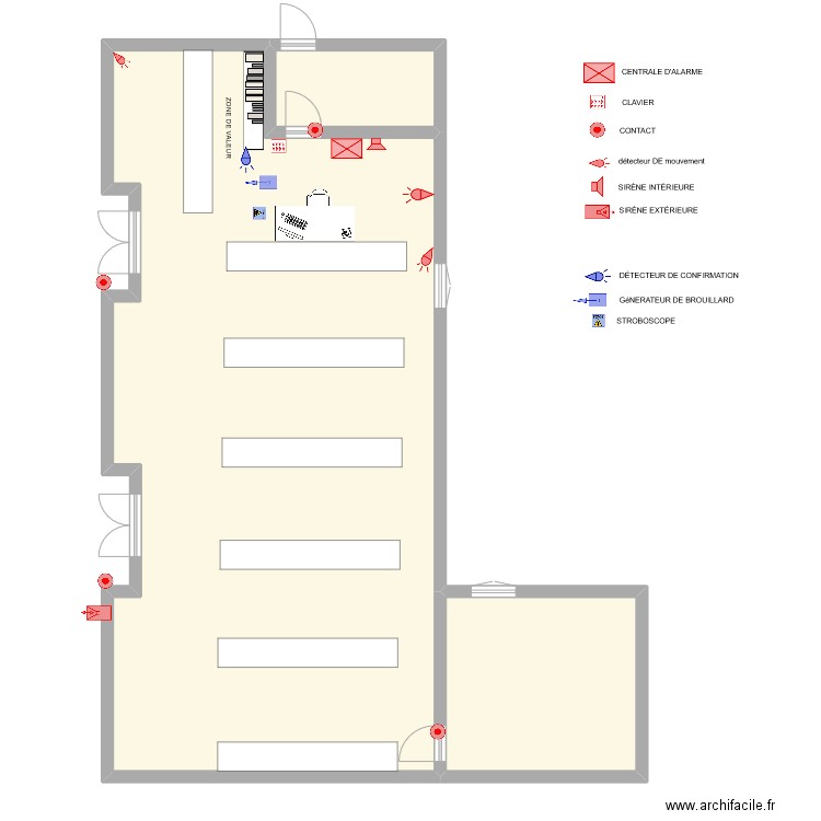 SNC JEANJEAN ALARME. Plan de 3 pièces et 128 m2