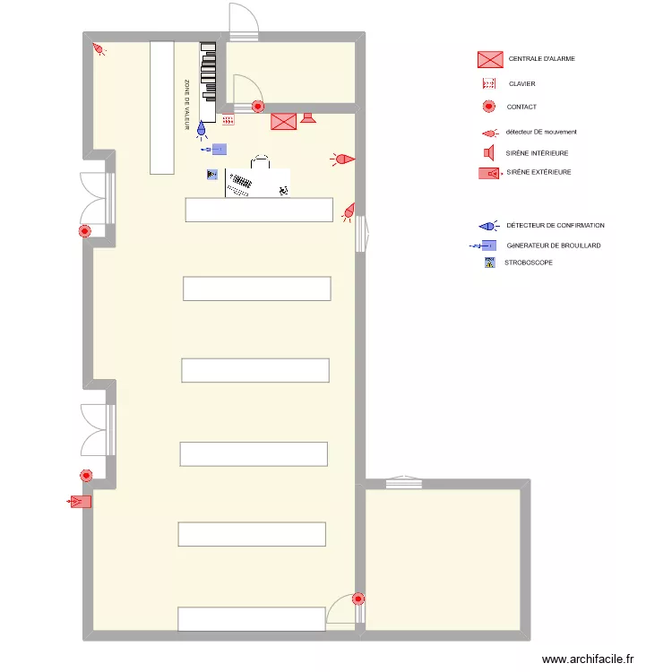 SNC JEANJEAN ALARME. Plan de 