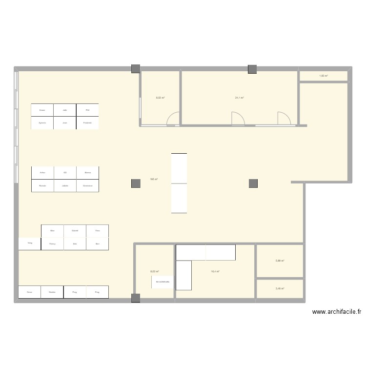 805 options tech 2. Plan de 8 pièces et 263 m2