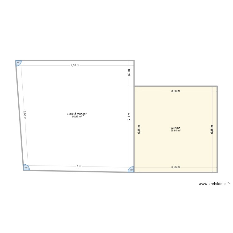 plan 2d le monteil. Plan de 2 pièces et 80 m2