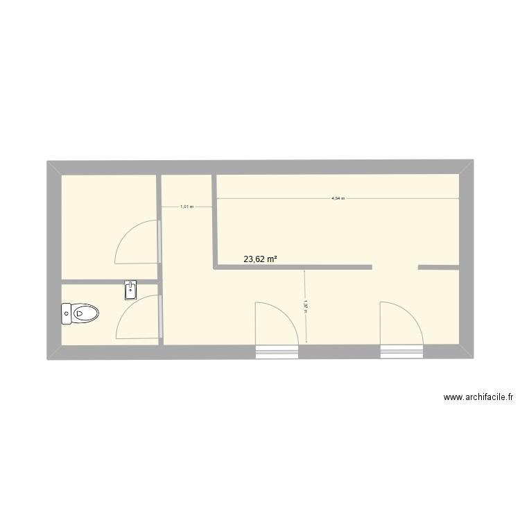 Nouveau couloir. Plan de 1 pièce et 24 m2