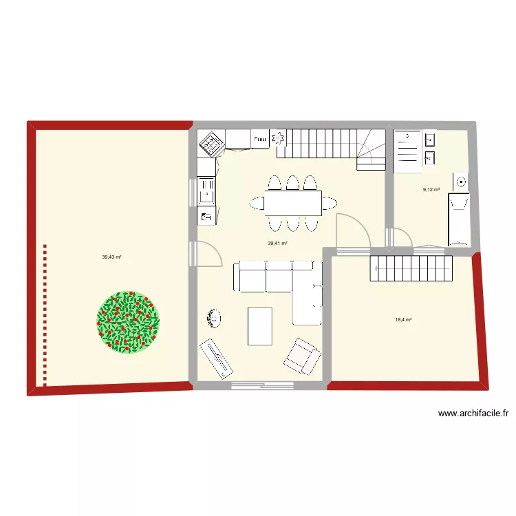 Maison rosales étage. Plan de 4 pièces et 106 m² Maison rosales étage. Plan de 4 pièces et 106 m²