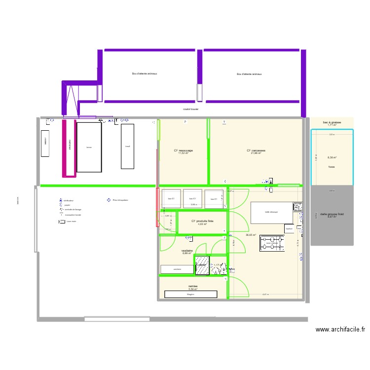 intérieur chambre froide 3. Plan de 11 pièces et 108 m2