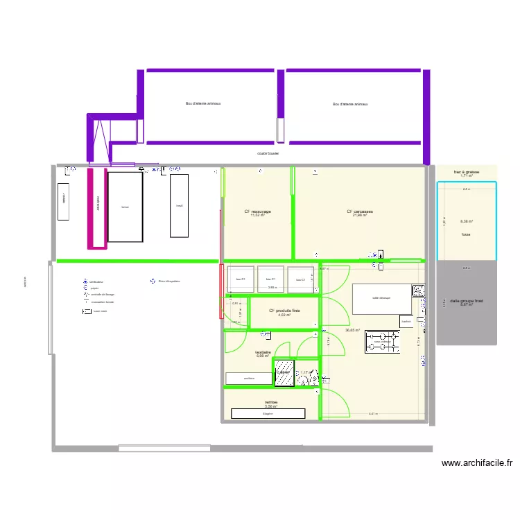 int&eacute;rieur chambre froide 3. Plan de 