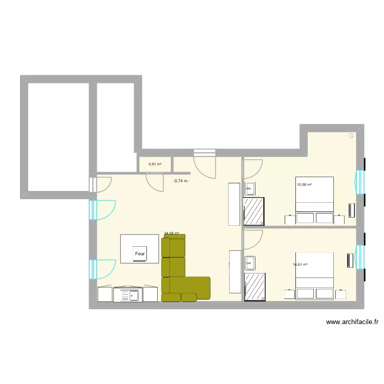 MARSEILLE MAX. Plan de 4  et 66 m²