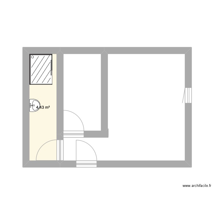 autel. Plan de 1 pièce et 4 m2