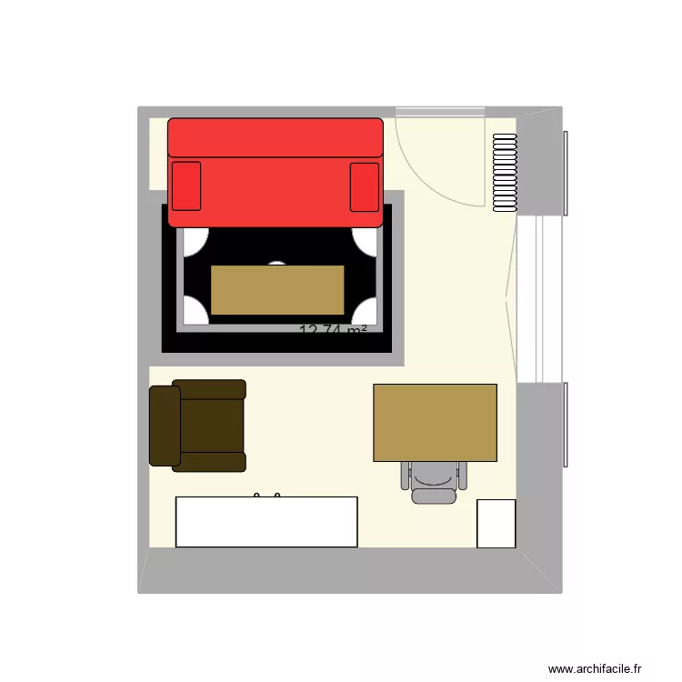 Bureau TS. Plan de 