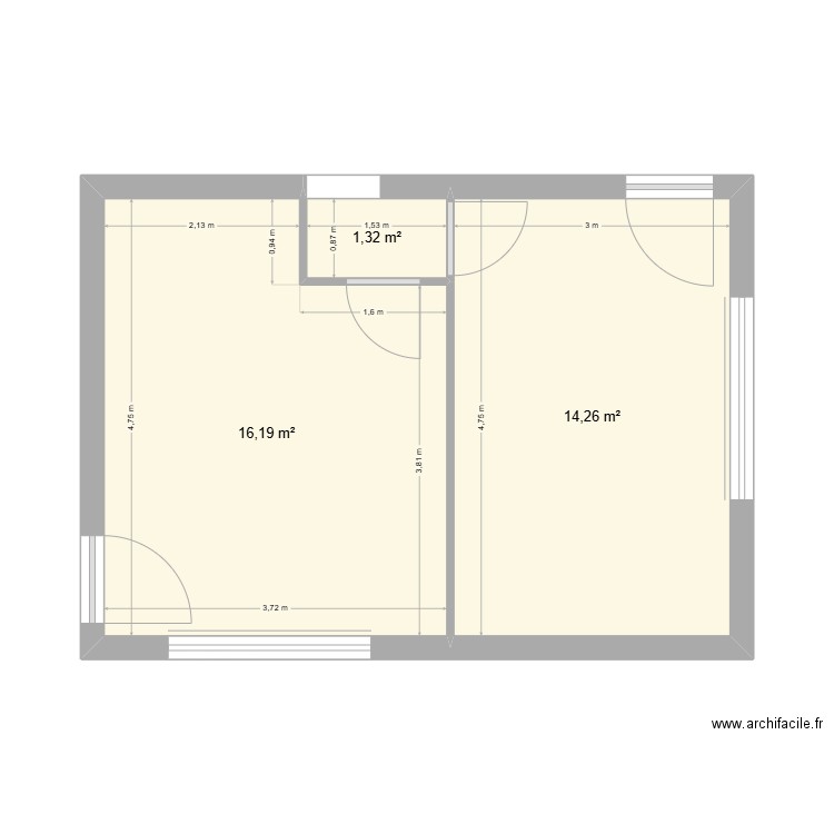 La pépite Margut. Plan de 3 pièces et 32 m2